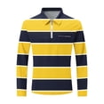 thumbnail image 5 of Zylanna Men's Long Sleeve Polo Shirts with Chest Pocket, Turndown Collar Striped Spring Fall Slim Fit Casual Pullover Tops for Man Multicolor, 5 of 6
