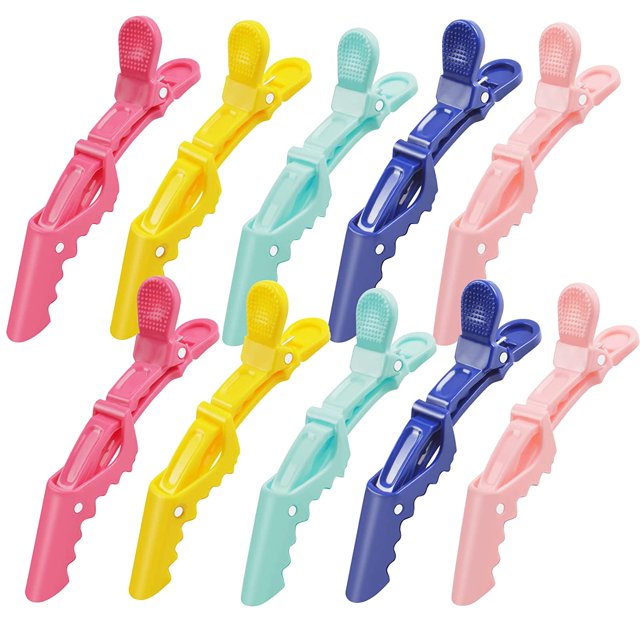 Hair Clips 10 Pcs Alligator Hair Clips Salon Hairclip for Styling Sectioning Clips Professional Plastic Gator Hair Clips for Women with Wide Teeth and Double-hinged Design, Colorful 3