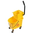 thumbnail image 5 of MATTHEW CLEANING Commercial Mop Bucket INCL.2 Pack Mop Head with Side Press Wringer On Wheels,Heavy Duty Tandem Portable Floor Cleaning Wavebrake,Ideal for Household,Industrial,Restaurant,30 Quart, 5 of 6