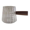 thumbnail image 2 of Taza medidora de vidrio, accesorios para espresso, taza mezcladora de vidrio con revestimiento de madera antiescaldadura. Transparente, 2 of 9