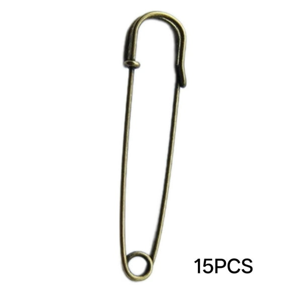 DESIGNICE 15Pcs Safety Pins,Multi-Functional Design Safety Pins,Secure Items Large Safety Pins,Gold-1