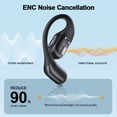 thumbnail image 3 of AI Translation Open Ear Headphones with Earhook, Bluetooth 5.4 Bone Conduction Earbuds with 163 Languages, 67H Playtime IPX7 Waterproof for Office/Workout/Travel, Black, 3 of 8