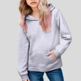 thumbnail image 4 of Gubotare Hoodie Girls Teen Kids Tops Girls Hoodies Cute Long Sleeve Fashion Sweatshirts Size 14-15 (Grey,14-15 Years), 4 of 6