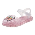 thumbnail image 3 of Jinhomg Jelly Sandals for Girls Summer Non Slip Flat Sandals with Butterfly Ankle Strap Shoes Toddler Girl Water Beach Jelly Sandals for 2-10Y, 3 of 6