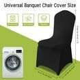 thumbnail image 2 of KUOGO 30pcs Black Polyester Stretch Banquet Chair Covers for Universal Chair Protectors Removable and Washable Suitable for Wedding Party Catering and Banquet Events Etc, 2 of 9