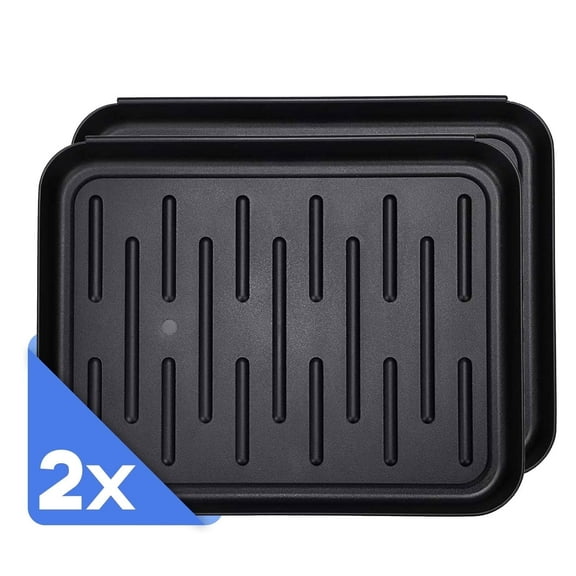 2 Pack Small Boot Tray and Shoe Tray, 13.8"x10.8" Waterproof Non-Slip Mat for Entryway, Indoor Outdoor Use, Multi-Purpose Tray for Plants, Black