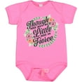 thumbnail image 3 of Inktastic Though She Be but Little She is Fierce with Flower Circle Illustration Girls Baby Bodysuit, 3 of 5