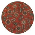 thumbnail image 1 of Trans-Ocean Imports RVID8763024 7 ft. 10 in. Liora Manne Round Riviera Floral Vine Indoor & Outdoor Rug - Red, 1 of 1