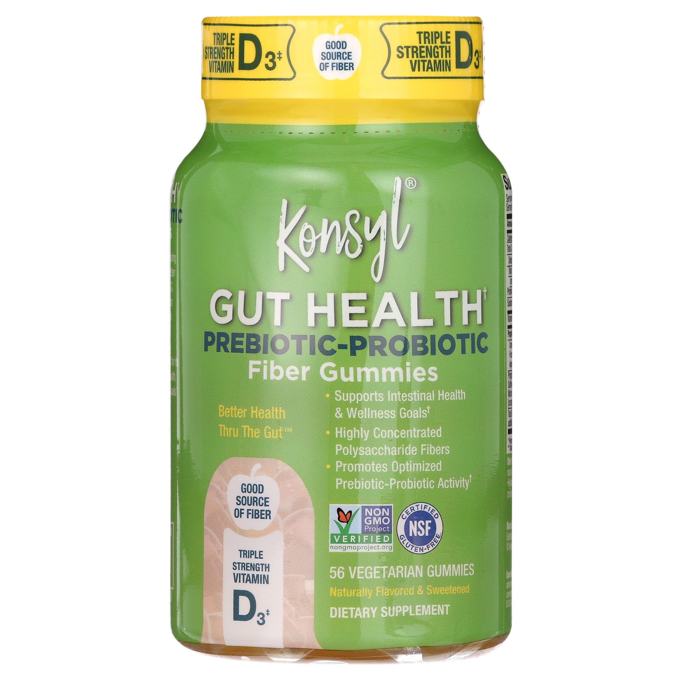 Konsyl Gut Health PrebioticProbiotic Fiber Gummies, Dietary Supplement