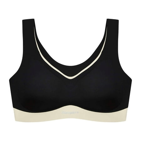 LEEy-World Women S Lingerie Women s Non Padded Minimizer Bra Full Coverage Plus Size Support Everyday Bras Seamless Wirefree Black XXL