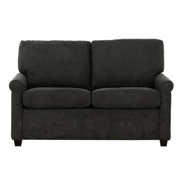 Kensington 54 in. Dark Grey Twin Sleeper Sofa Bed with USB & Outlet