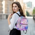 thumbnail image 6 of FORMRS Mini Backpack Purse for Women Travel Daypack Casual Shoulder Bag, Pastel Pink Marble Pattern, 6 of 7