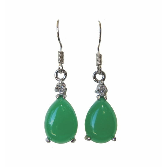 Chinese Jade Dangle Drop Earrings