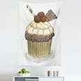 thumbnail image 1 of Cupcake Tapestry, Hand Drawn Chocolate Cake with Waffles and Hazelnut Balls Culinary, Fabric Wall Hanging Decor for Bedroom Living Room Dorm, 5 Sizes, Warm Taupe Pale Brown, by Ambesonne, 1 of 1