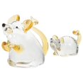thumbnail image 1 of 2pcs Glass Mouse Figurine Novelty Table Decoration Chinese Zodiac Mouse Ornament Home Decor, 1 of 4