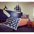 thumbnail image 5 of Lush Decor Whale Kids Animal Print Sherpa Reverse Throw, 60" x 50", Navy, Single, 5 of 7