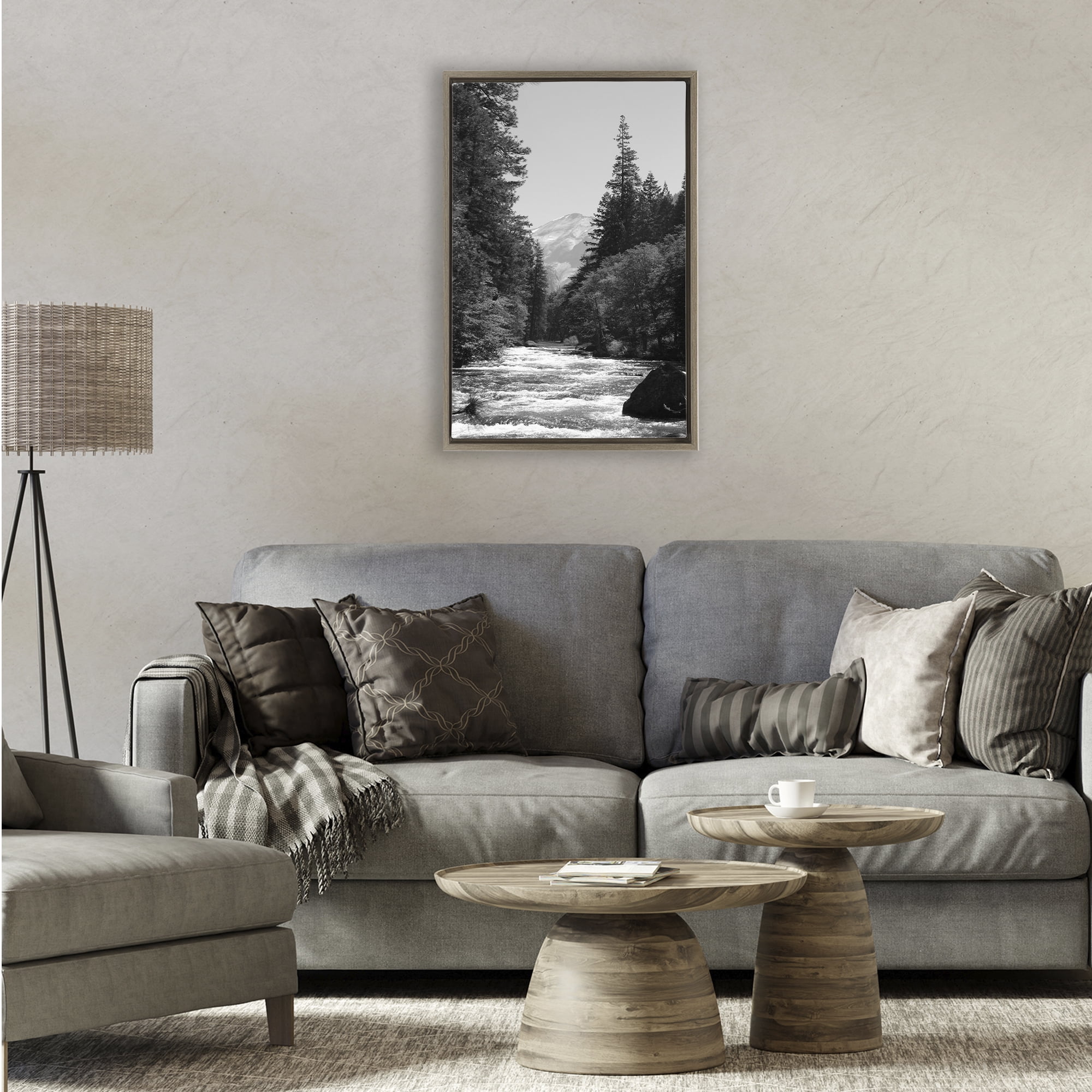 Stupell Industries Merced River Flow Brown Framed Floater Canvas Wall Art, design by Kim Curinga
