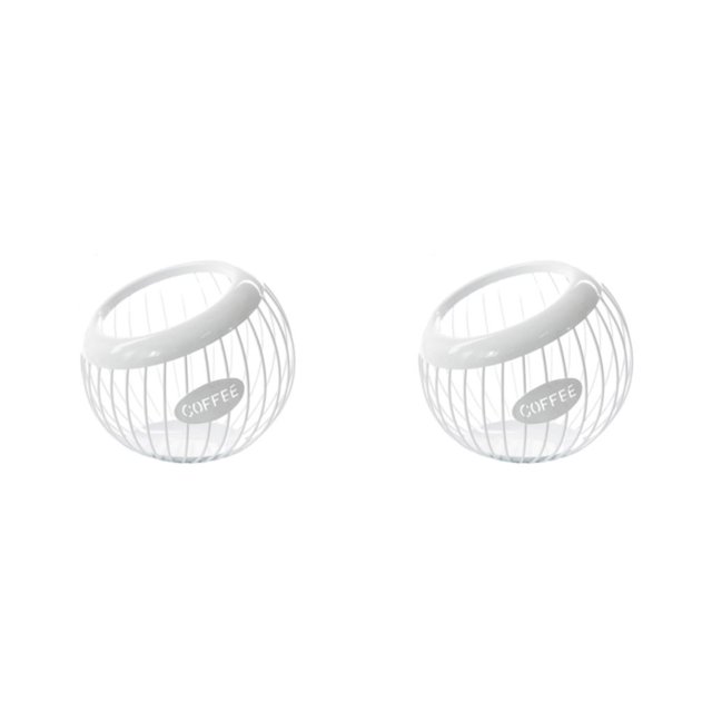 kurtrusly Easy To Clean Holder For Home Cafe Hotel Convenient And Practical Storage Solution Metal Large Storage Basket white 2Set