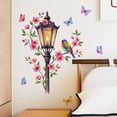 thumbnail image 7 of Vintage Street Lamp Wall Decals With Painted Flowers, Branch Birds And Butterflies - Waterproof Removable Peel And Stick Wall Decor For Living Room, Bedroom, Hallway,Home Interior, 7 of 7