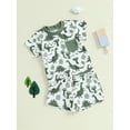 thumbnail image 5 of Baby Toddler Boy Dinosaur Outfit 3 6 12 18 24 Months 2T 3T 4T Short Sleeve T-shirt Elastic Waist Shorts 2 Pcs Summer Clothing Set, 5 of 9