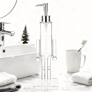 One bouteille de pompe acrylique clip-on, bouteille de savon à la main de casse-noix, bouteille à savon à plat de casse à noix, salle de bains de Noël et décoration de cuisine.
