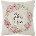 thumbnail image 1 of "He is Risen" Square Pillowcase 18x18 Decorative Linen Cushion Cover with Zipper Closure for Car Study and Balcony Decor, 1 of 6