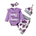 thumbnail image 2 of Emy Dola Baby Girl Clothes Newborn Infant Outfits Long Sleeve Ruffle Romper+ Floral Pants + Cute Headband + Rose Hat Sets for Girls, 2 of 5