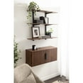 thumbnail image 2 of Kate and Laurel Atwood Modern Mango Wood Two-Door Wall Cabinet, 32 x 10 x 14, Walnut Brown, Decorative Storage Cabinet with Metal Pulls for Use as Floating Nightstand or Floating TV Shelf, 2 of 10