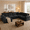 Black, variant on Gacale 153" Cloud Couch Sectional Sofa, U-Shaped Boneless Couches with Ottoman, 7 Seater Convertible Modular Sofa with Adjustable Backrest or Living Room, No Assembly, Black
