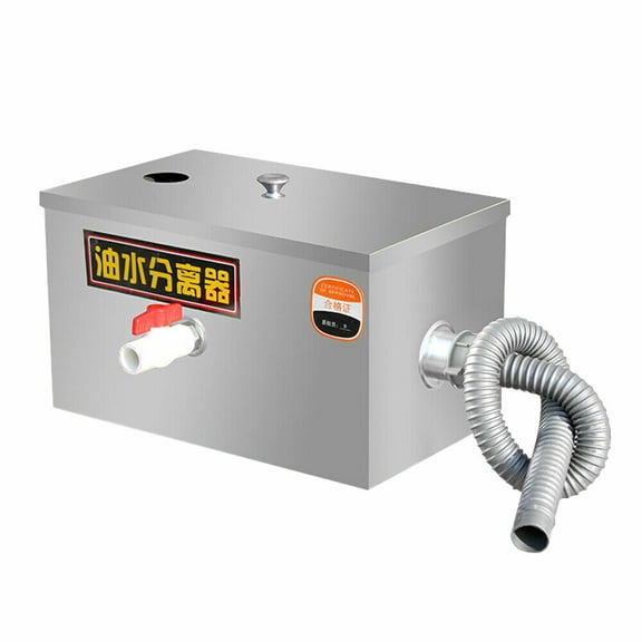 DENEST Commercial Grease Trap Stainless Steel Interceptor Kitchen Wastewater Silver