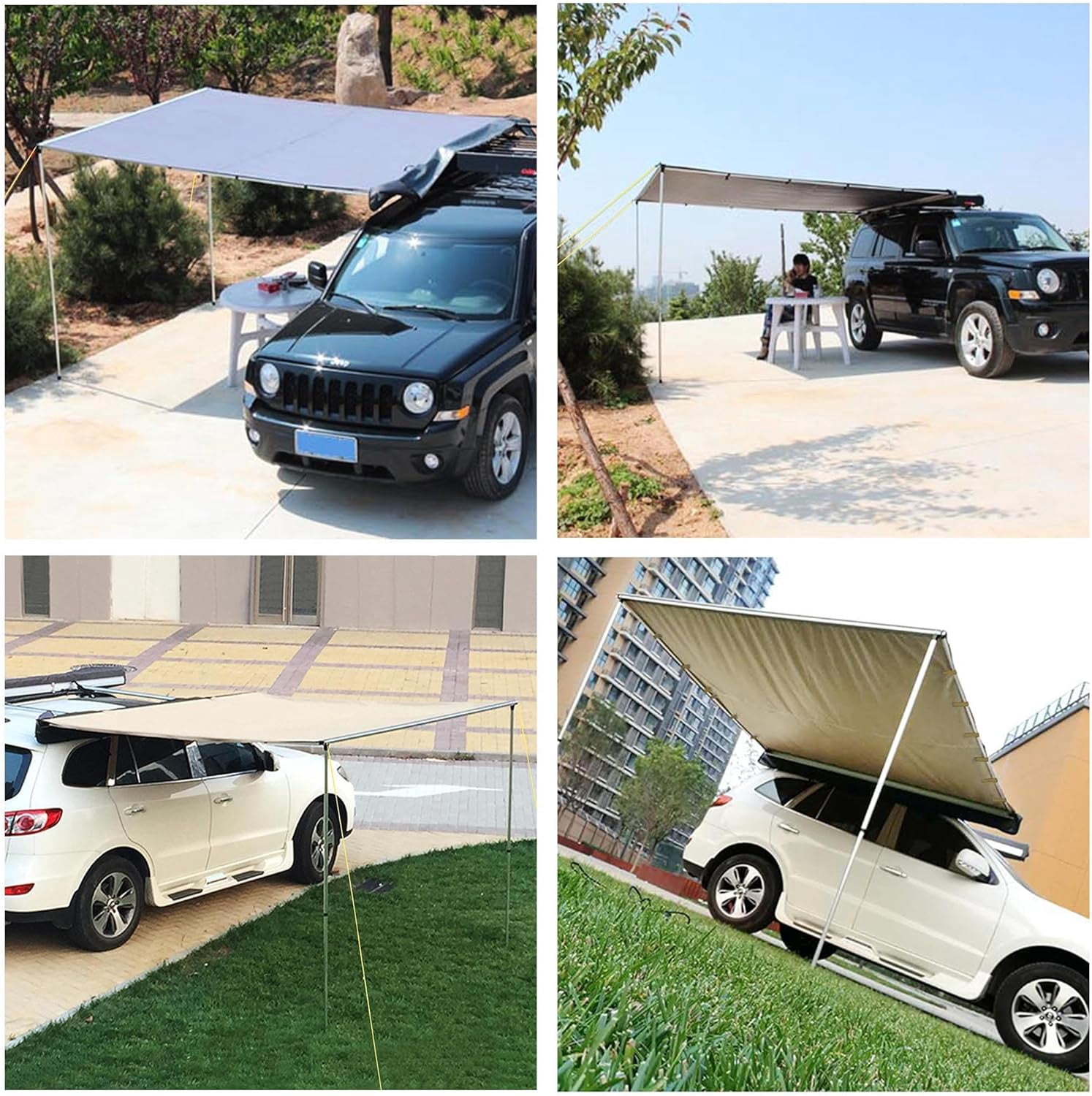 Yescom 4.6x6.8Ft Car Side Awning PU2000mm UV50+, Beige
