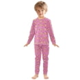 thumbnail image 6 of FORMRS Long Sleeve Top and Pants Pajama Set for Niños 2-Piece Sleepwear, Sizes 18M-8Y, Pink Doughnuts, 6 of 6