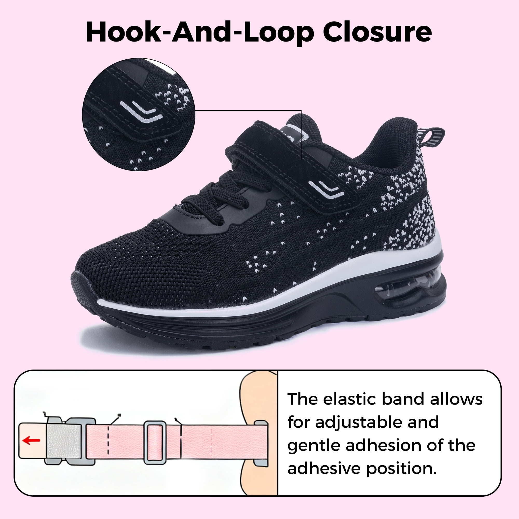Kids Running Shoes for Boys Girls Children Tennis Sports Athletic School Walking Sneakers Black Big Kids Size 6