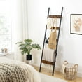 thumbnail image 4 of HOOBRO 5-Tier Towel Rack Blanket Ladder Shelf with Hooks Industrial Living Room Bedroom Rustic Brown BF52CJ01, 4 of 8