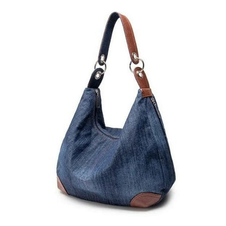 PuliPuqi High Quality Large Luxury Denim Handbag Big Casual Shoulder Bag Blue Jeans Handbag Jean Denim Tote Crossbody Ladies Shoulder Bag