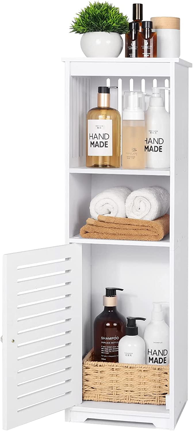 White Bathroom Floor MultiPurpose Storage Unit,Free