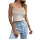 thumbnail image 1 of Playeras,Blusas y Tops,Ropa para Mujer Tallas grandes Camiseta sin mangas pequeña Retro de estilo corto de terciopelo para mujer (Beige, M), 1 of 7