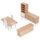 thumbnail image 1 of Juego de muebles para casa de muñecas a escala 1:12, 6 uds., armario en miniatura de madera, mesas y sillas para niñas, 1 of 8