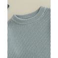 thumbnail image 6 of Toddler Baby Autumn Sweater, Solid Color Knit Long Sleeve Round Neck Knitwear Pullover, 6 of 10