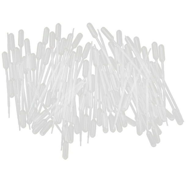 100 pipetas desechables de plástico con gotero de 3 ml para pruebas de laboratorio. 1mL