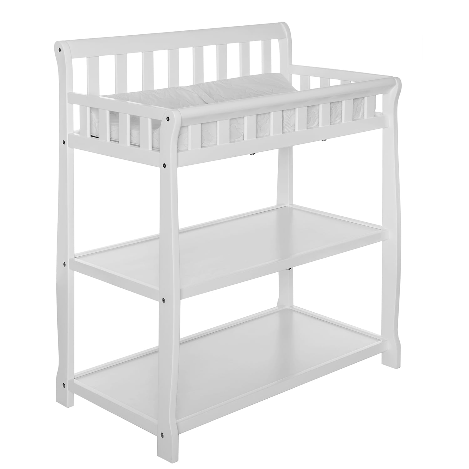 Nursery Essentials Bundle of Dream On Me Ashton 5-in-1 Convertible Crib, Dream On Me Ashton Changing table, with a Dream On Me Honeycomb Orthopedic Firm Fiber Standard Crib Mattress In White
