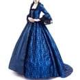 thumbnail image 2 of Wirziis Women's Palace Retro Lace Stitching Big Bell Sleeve Medieval Dress Evening Dress, 2 of 5