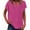 Hot Pink, variant on Womens Workout Tops Womens Slub Knit T-Shirts Women's Summer Tank Loose Fit Pleated V Neck Sleeveless Top Curved Hem Flowy Women's Cotton T-Shirt
