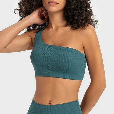 YEJIMAN Women Personality Shoulder Strap Sports Underwear Water Drop Type Ssexy Back Earthquake Anti Proof Fit  Green Bikini Underwear For Women  Nylon Spandex Sexy Underwear For Women