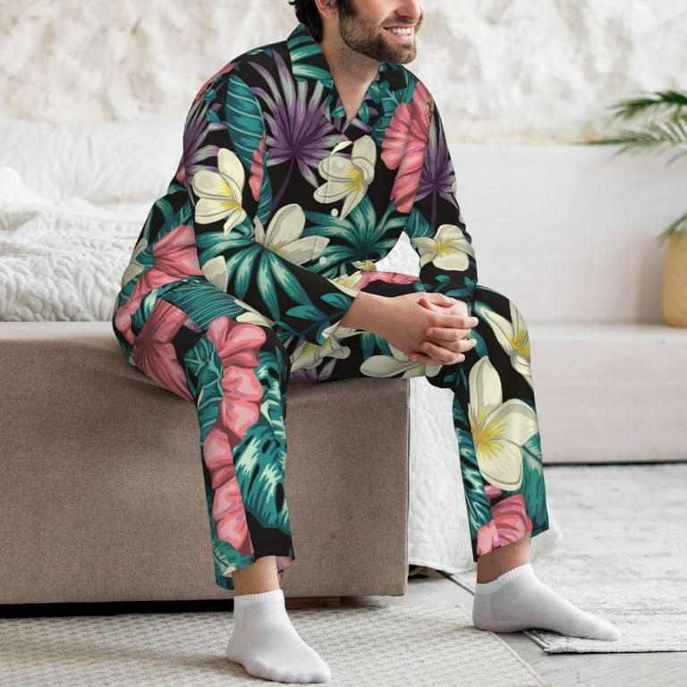 Tropical print pajama set hotsell