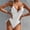 White, variant on Swimsuits for Women Women Fashion One-Piece Hollow Out Bikini Solid Color Swimwear Swimsuit Beachwear Set