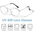 thumbnail image 4 of aisswzber Petites Lunettes Rondes Rondes Classiques Unisexes Légères Sans Ordonnance Lunettes Lentille Transparente Lunettes pour Femmes Hommes, 4 of 7