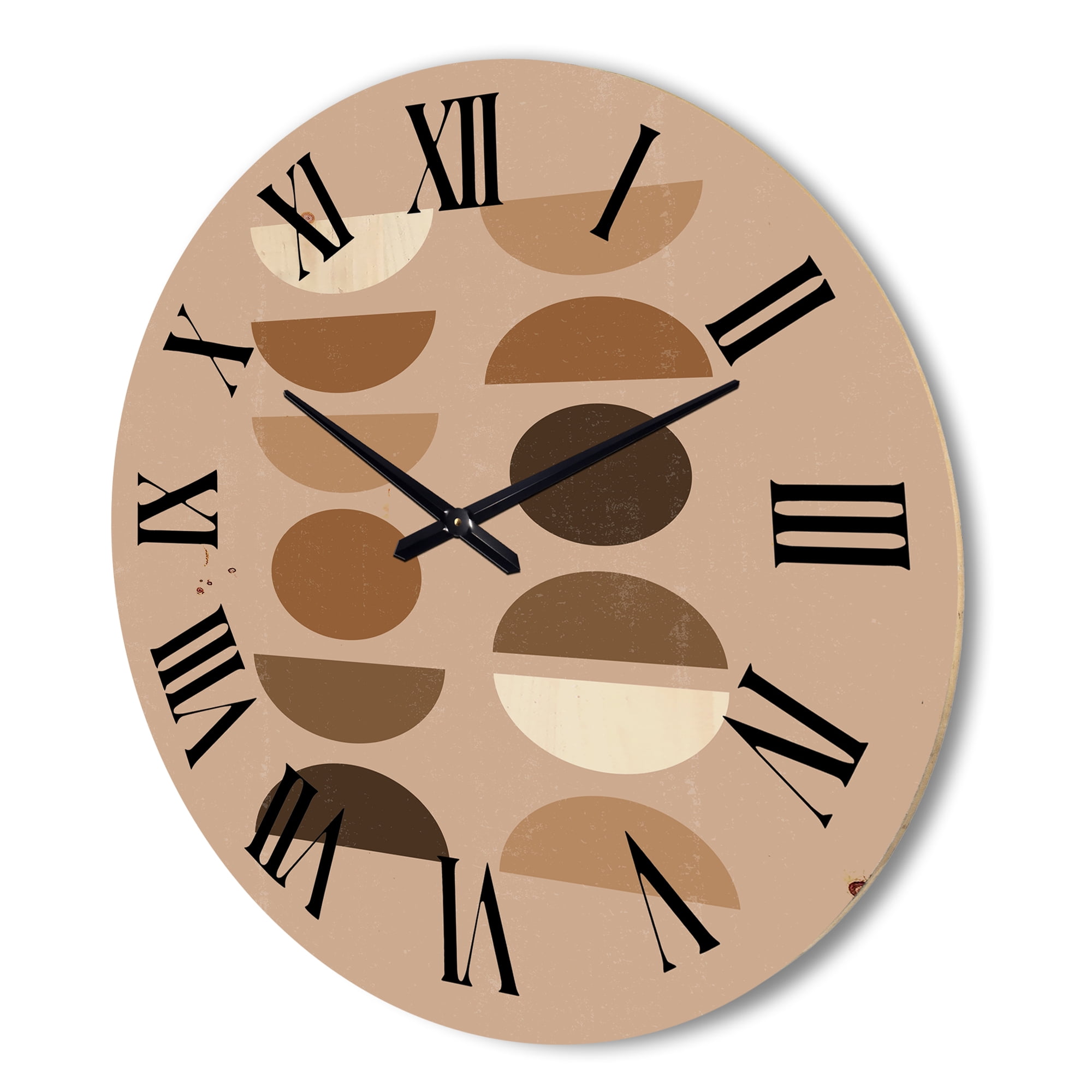 Designart 'Abstract Moon and Sun Geometric Print II' Modern Wood Wall Clock