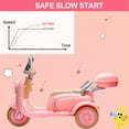 thumbnail image 3 of 12V Two Motors Kids Ride On Electric Motorcycle, 2 Seater Three Wheel Ride On Toy with Adult Flip Seat, Bluetooth Music, USB, LED Headlight, Oversized Trunk, Ride On Motorcycle for Kids 3-6,, 3 of 9