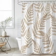 thumbnail image 2 of 66x72 Inch Shower Curtains for Bathroom, Brown Ferns Fabric Bath Curtain Decor, Spring Summer Botanical Leaves Waterproof Restroom Curtains Shower Set Accessories with 12 Hooks 66 Inch, 2 of 7